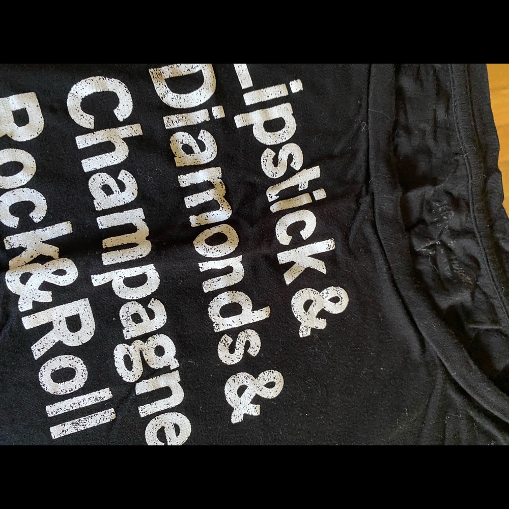 Lipstick Diamonds Champagne Rock & Roll Tank